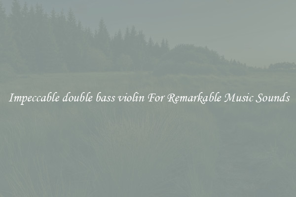 Impeccable double bass violin For Remarkable Music Sounds