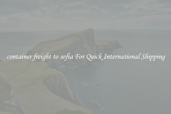 container freight to sofia For Quick International Shipping