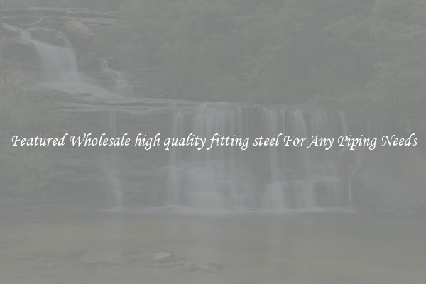 Featured Wholesale high quality fitting steel For Any Piping Needs