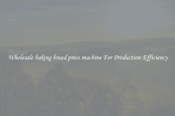 Wholesale baking bread press machine For Production Efficiency