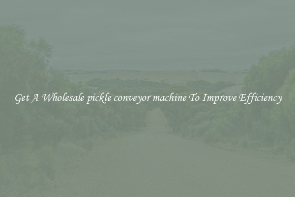 Get A Wholesale pickle conveyor machine To Improve Efficiency