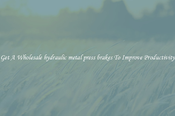 Get A Wholesale hydraulic metal press brakes To Improve Productivity